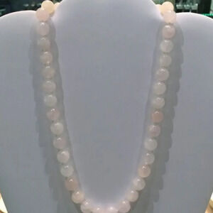 Pink Quartz Necklace Silver Clasp